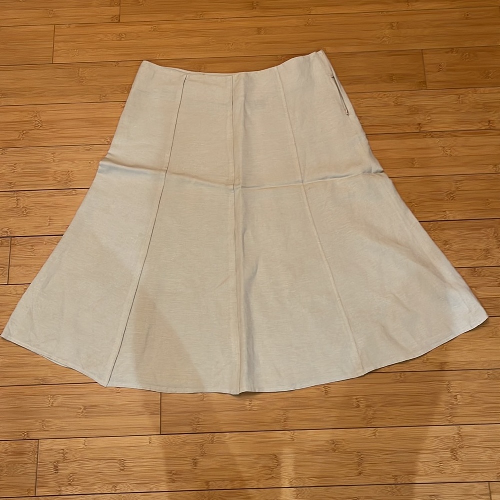 Larry Levine khaki Linen Skirt